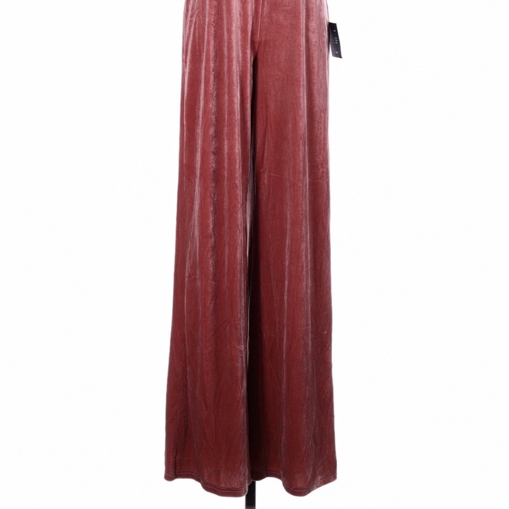 Lulus Splendidly Stunning Dusty Rose Velvet Lace Up Wide Leg Jumpsuit XS - Picture 4 of 10